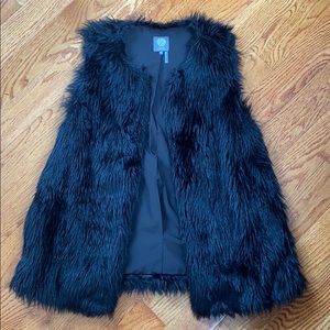 SOLD Black Vince Camuto fake fur vest